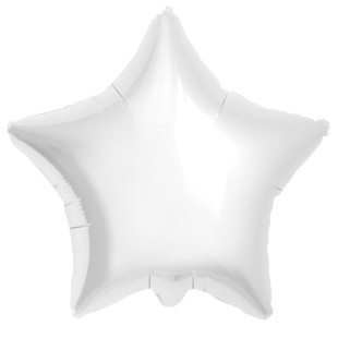 Фольгированный шар с гелием Звезда (белый)