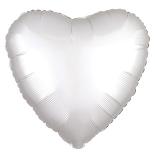 Фольгированный шар с гелием Сердце (серебро)