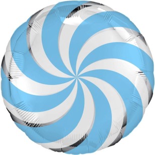Фольгированный шар с гелием Круг (леденец, голубой)