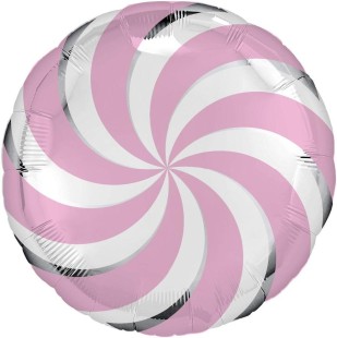 Фольгированный шар с гелием Круг (леденец, розовый)