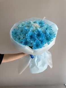 Букет из синей хризантемы